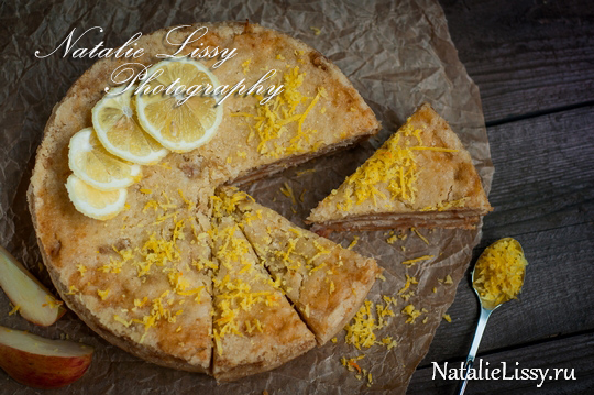 насыпной пирог с яблоками 