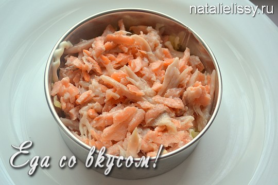 слоеный салат с семгой рецепт